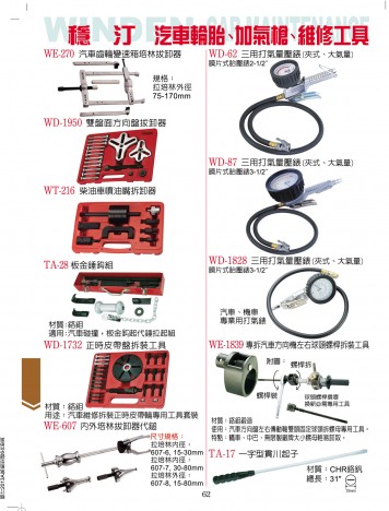 汽車輪胎、加氣槍、維修工具