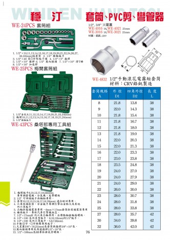 套筒、PVC剪、彎管器